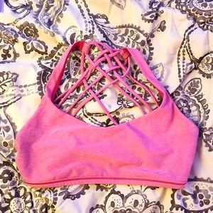 Pink Lululemon sports bra